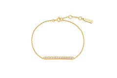  Voque Maven - Gliederarmbänder - Silber / 14kt GP - Kristall - 18,5cm